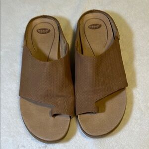 Dr. Scholl's Brown Slide Sandals Minimalist Design